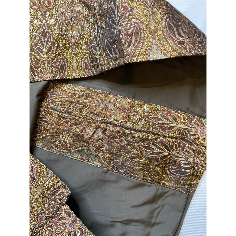 Travelsmith Tapestry Vest Art To Wear Silk Patchwork Lightweight Jacket Size XL - Picture 8 of 8